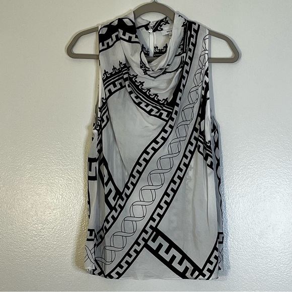 Reiss | Kaia sleeveless cowl neck printed blouse Women’s size 6 career business - Picture 4 of 13